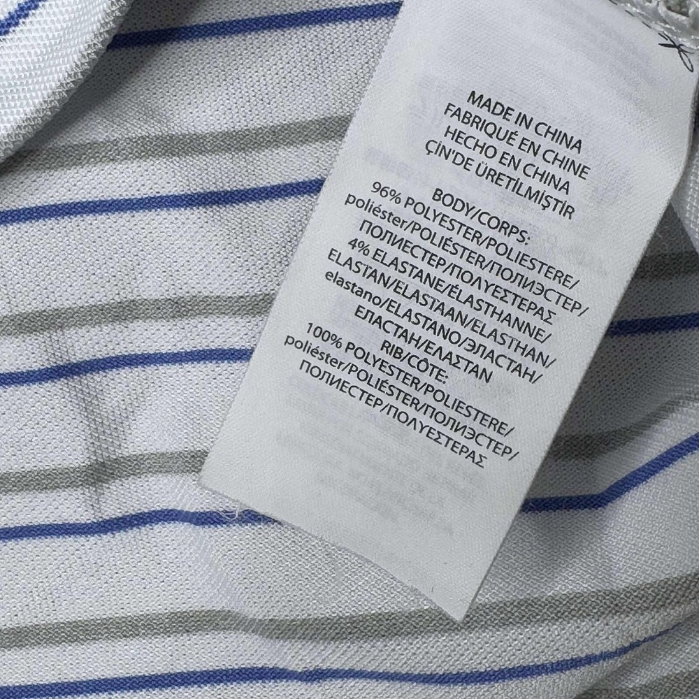 RLX Ralph Lauren Performance Polo Grey White Striped Men's Size Large Golf - Picture 7 of 7